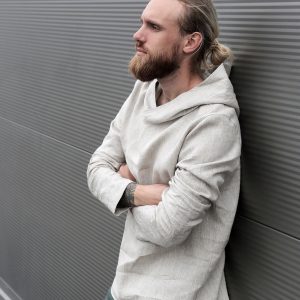 Mens Linen Hoodie Summer T Shirt For Men