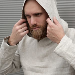 Mens Linen Hoodie Summer T Shirt For Men
