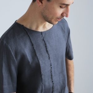 Mens Linen T Shirt Basic For Men Stylish