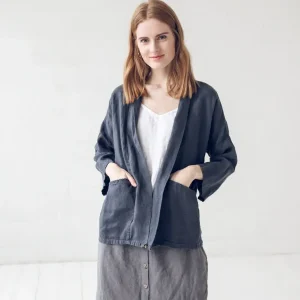 Loose Linen Cardigan: Women's Jacket With Pockets