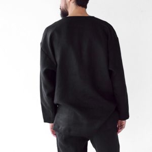 Mens Linen Oversize Sweatshirt Black Shirt For Men