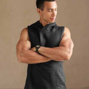 Mens Sleeveless Linen T Shirt Summer For Men