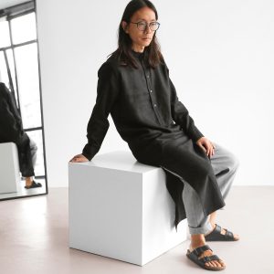 Men's Kaftan Maxi Shirt Linen Tunic Dress For