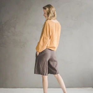 Linen Poet Blouse: Puffy Bishop Sleeve, Ethical Fashion Top