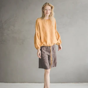 Linen Poet Blouse: Puffy Bishop Sleeve, Ethical Fashion Top