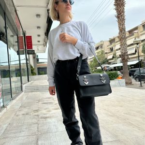 Handmade Black Handbag Full Grain Leather Shoulder Bag