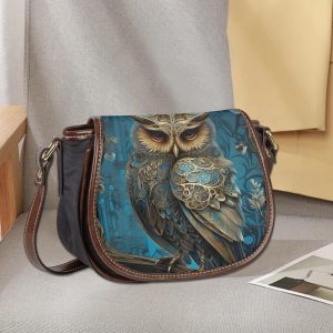 Owl Handbag: Pu Leather Shoulder Bag (flap Adjustable