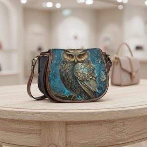 Owl Handbag: Pu Leather Shoulder Bag (flap Adjustable