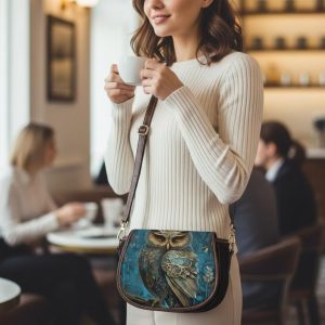 Owl Handbag: Pu Leather Shoulder Bag (flap Adjustable