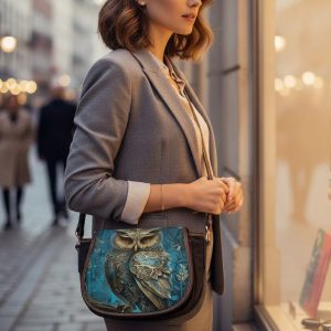 Owl Handbag: Pu Leather Shoulder Bag (flap Adjustable